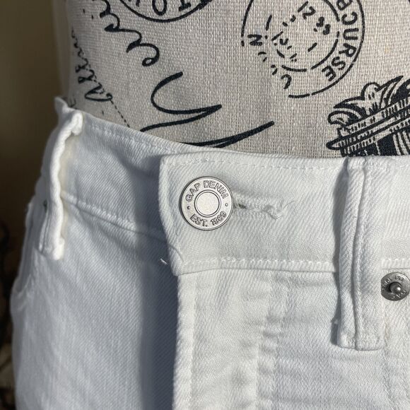 Gap True Skinny White Jean High Waisted Flower Embroidered Size 26R - Picture 4 of 9